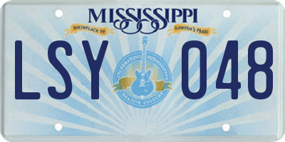 MS license plate LSY048