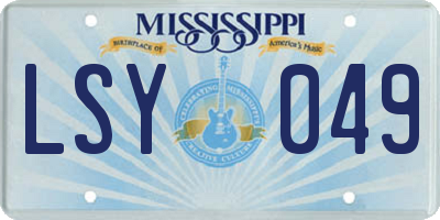 MS license plate LSY049