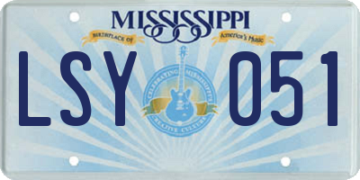 MS license plate LSY051