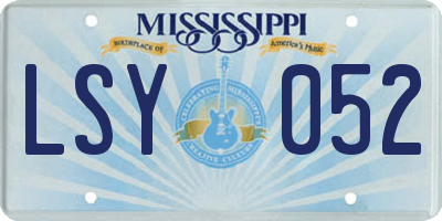 MS license plate LSY052