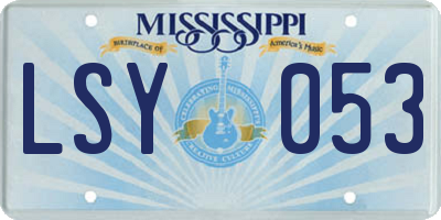 MS license plate LSY053