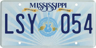 MS license plate LSY054