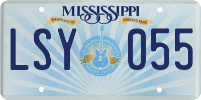 MS license plate LSY055