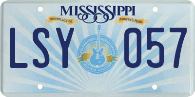 MS license plate LSY057