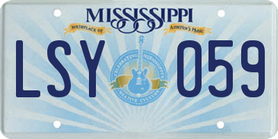 MS license plate LSY059