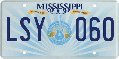 MS license plate LSY060