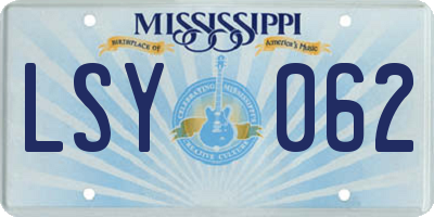 MS license plate LSY062