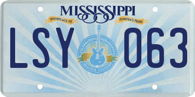 MS license plate LSY063