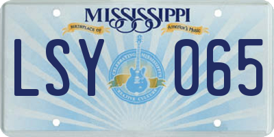 MS license plate LSY065