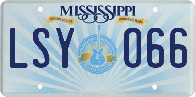 MS license plate LSY066
