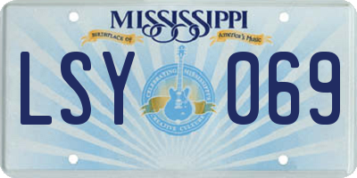 MS license plate LSY069