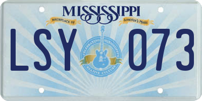 MS license plate LSY073