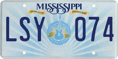 MS license plate LSY074