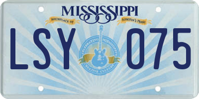 MS license plate LSY075