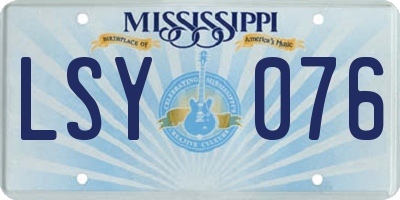 MS license plate LSY076