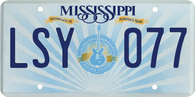 MS license plate LSY077