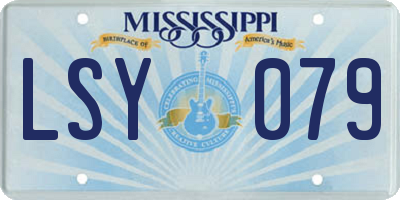 MS license plate LSY079