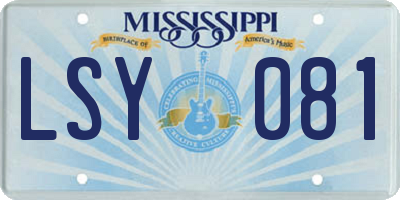 MS license plate LSY081