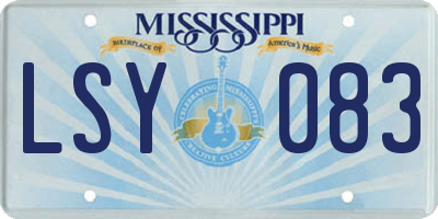 MS license plate LSY083