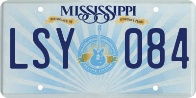 MS license plate LSY084