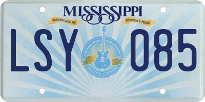 MS license plate LSY085
