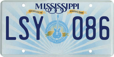 MS license plate LSY086