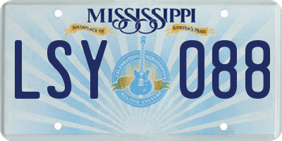MS license plate LSY088