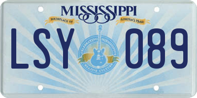 MS license plate LSY089