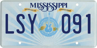 MS license plate LSY091