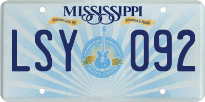 MS license plate LSY092