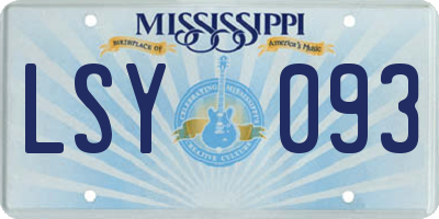 MS license plate LSY093