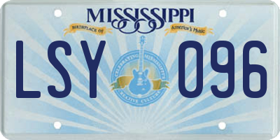 MS license plate LSY096
