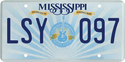 MS license plate LSY097