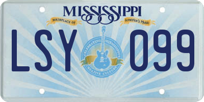 MS license plate LSY099
