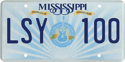 MS license plate LSY100