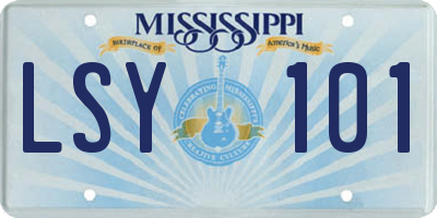 MS license plate LSY101