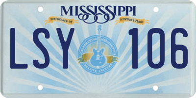 MS license plate LSY106