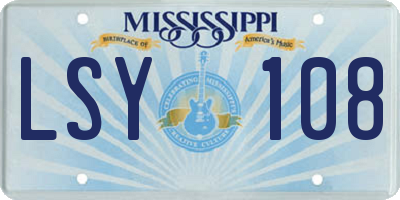MS license plate LSY108