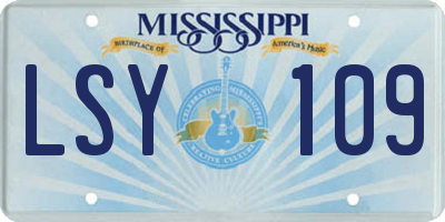 MS license plate LSY109