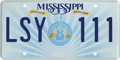 MS license plate LSY111