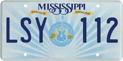 MS license plate LSY112