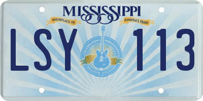 MS license plate LSY113