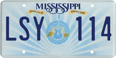 MS license plate LSY114