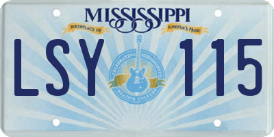 MS license plate LSY115