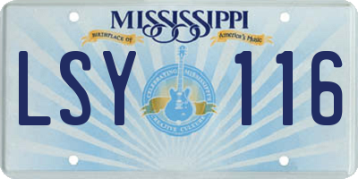 MS license plate LSY116