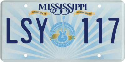 MS license plate LSY117