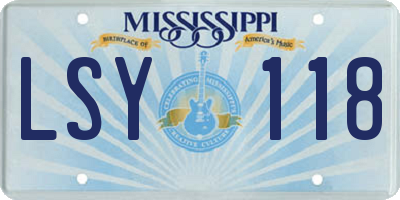 MS license plate LSY118