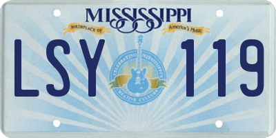 MS license plate LSY119