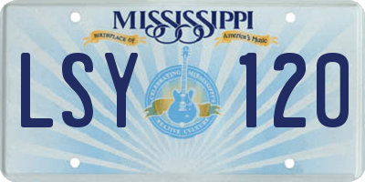 MS license plate LSY120