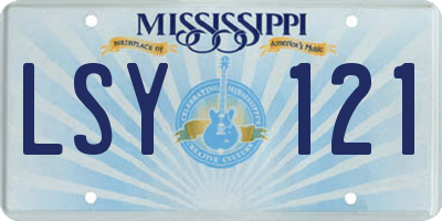 MS license plate LSY121